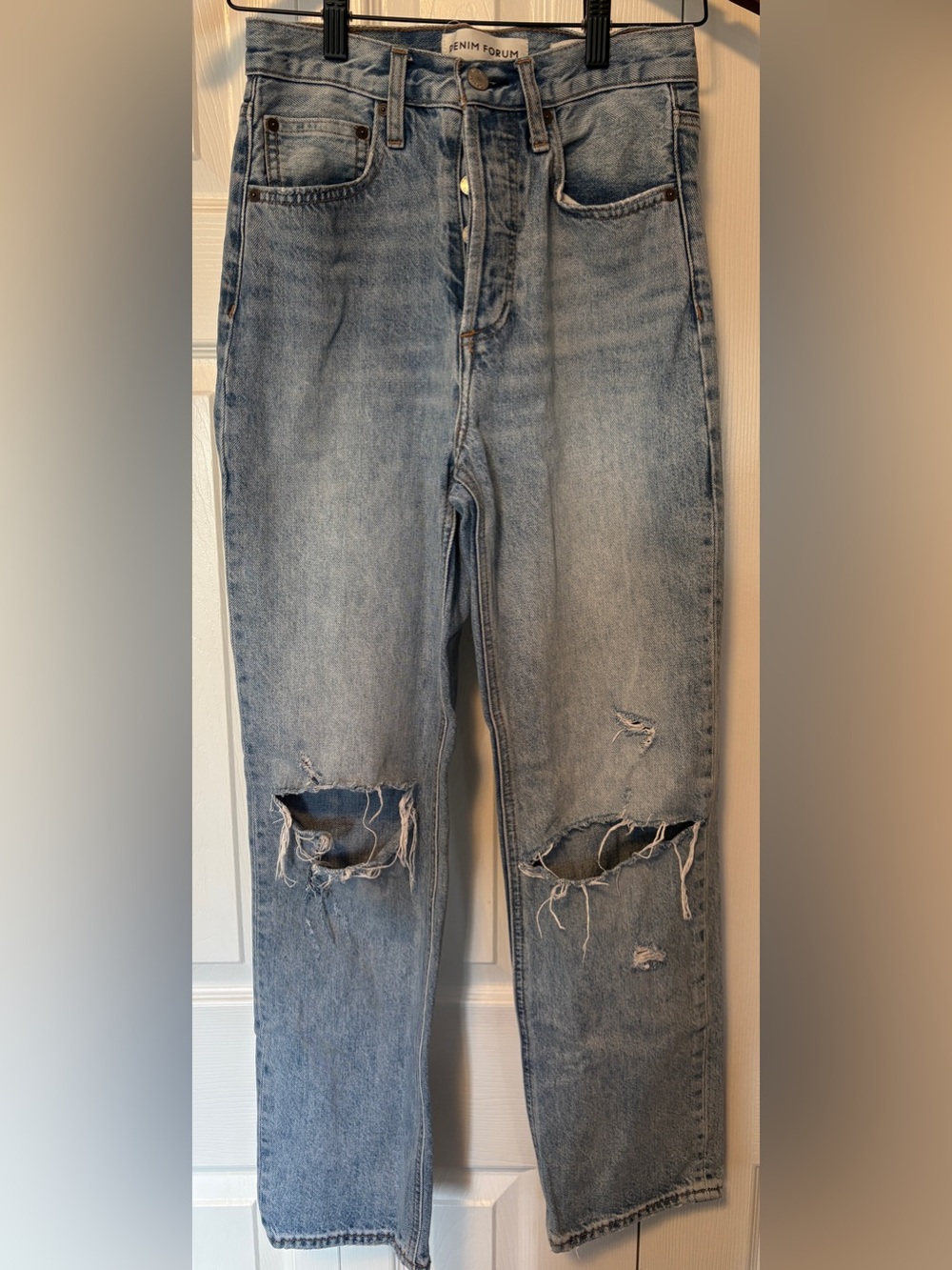 Aritzia Denim Forum The Joni High Rise Loose Wide Leg Blue Jeans 24 Fits 27